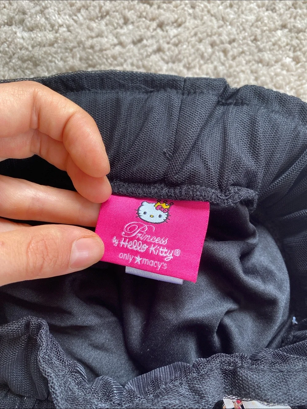 Hello Kitty Black Tulle Skirt with Silver Sequin